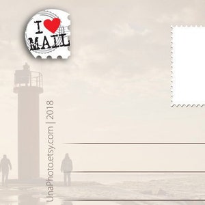 ポストクロッサー向け「I love MAIL」ポストカードステッカー 15 枚セット
