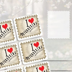 Stickers Postcrossing J'aime Stickers postaux estampés Prioritaire amusants Postcrossing - Lot de cartes postales ou d'étiquettes d'emballage