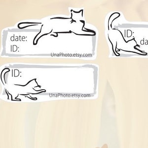 Postcard ID and DATE stickers - Cats for Postcrossing fans