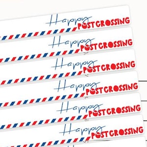 Adesivi per cartoline "Happy Postcrossing" - Set da 10 - Decorazione per cartoline