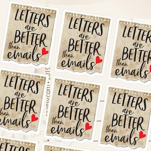 Las cartas son mejores que los correos electrónicos. Juego de 10 pegatinas para fans de Postcrossing y planificadores. Pegatina impermeable para portátil.