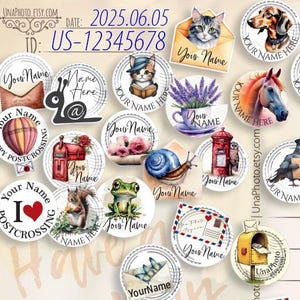 Custom Postcrossing meetup seals stickers personalized with your nick name