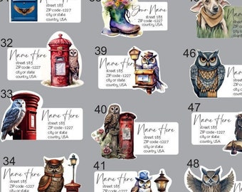 Cute drawing Custom Return Address Labels. Personalized stickers. Chose your favorite.