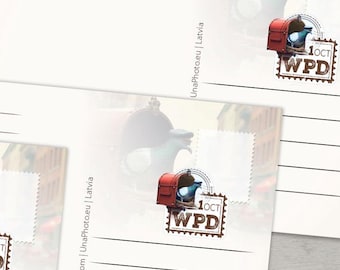 Postcrossing Pigeon Sticker Set: World Postcard Day Snail Mail