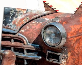 Old rusty Car postcard for Postcrossing fans
