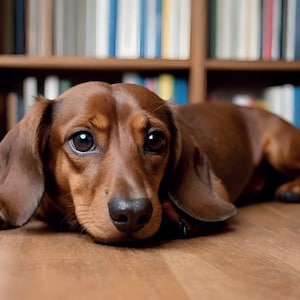 Carte postale brune de chien de teckel pour des fans de postcrossing/carte postale de portrait d'animal familier.
