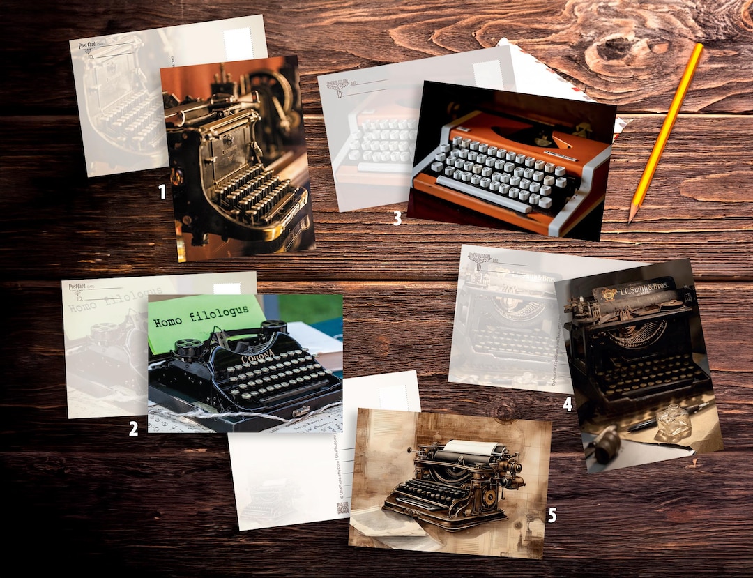 タイプライター ポストクロッシング用ポストカード - ファインアート