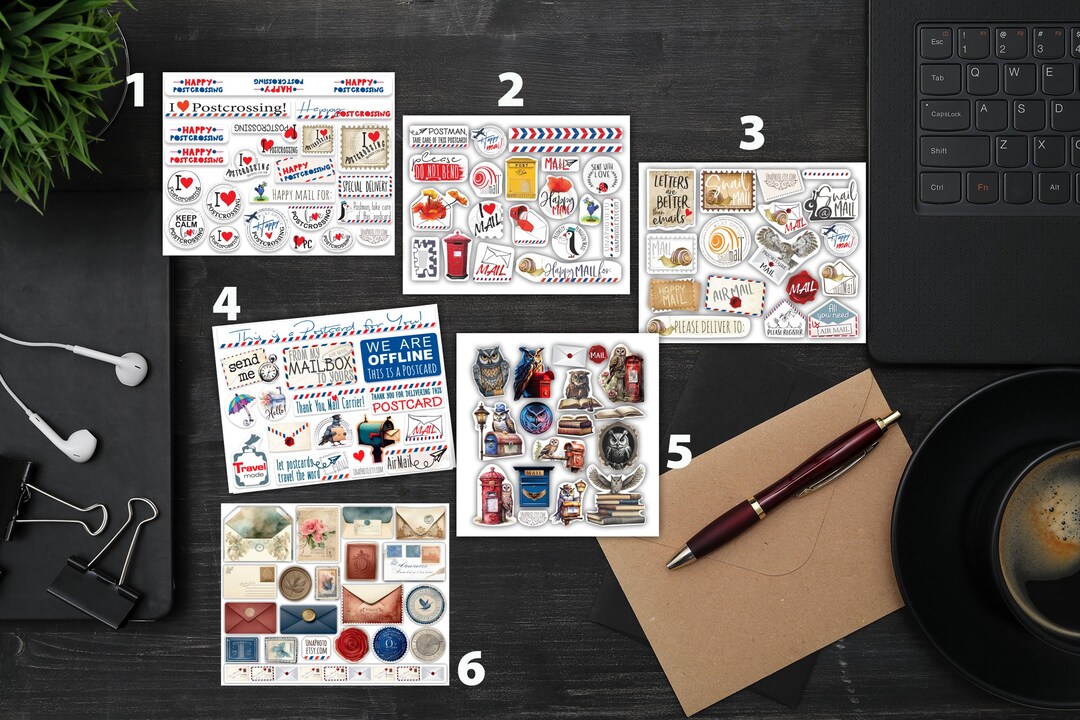 Postcrossing Stickers: Mini Decorative Stickers for Postcards - Etsy