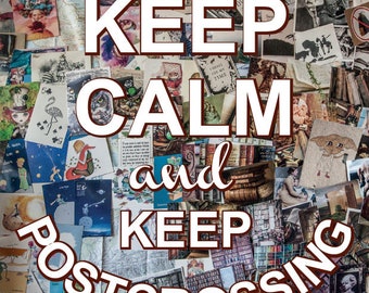KEEP CALM and keep Postcrossing postcards Vintage style Happy for mail