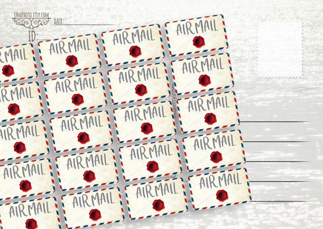 Mail Sticker Air Mail Envelope Stickers: Postcrossing Set of 10 - Etsy