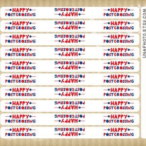 Set of 10 Happy Postcrossing Postcard stickers for Postcrossing fans. Postcard decor for the midsection or edge image 4