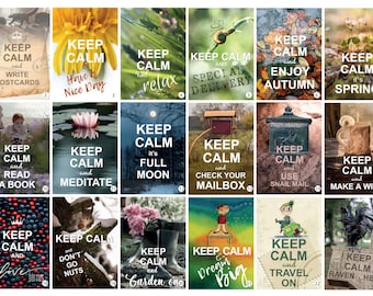 KEEP CALM and... Postcards for Postcrossing. Chose your favorite.  Use Snail mail. Relax. Enjoy the moment. Enjoy the autumn. Meditate. etc