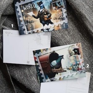 Postales del Día Mundial de la Postal con pegatinas estampadas / Similares a las tarjetas MAXI, juego de correo postal para Postcrossing