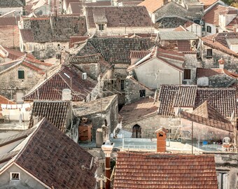 Roofs Postcards for Postcrossing lovers. Fine art Old town photo or Canvas Print