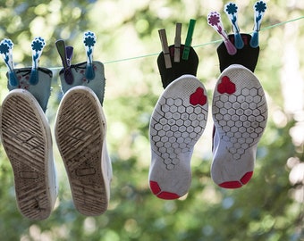 Hipster textile shoes Laundry day Postcards for Postcrossing fans. Fine art Photography or Canvas print