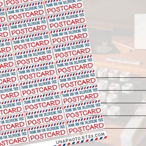 Conjunto de 15 adesivos Obrigado por entregar este CARTÃO POSTAL para Postcrossers, planejadores, atividades infantis ou adesivos para scrapbooking.