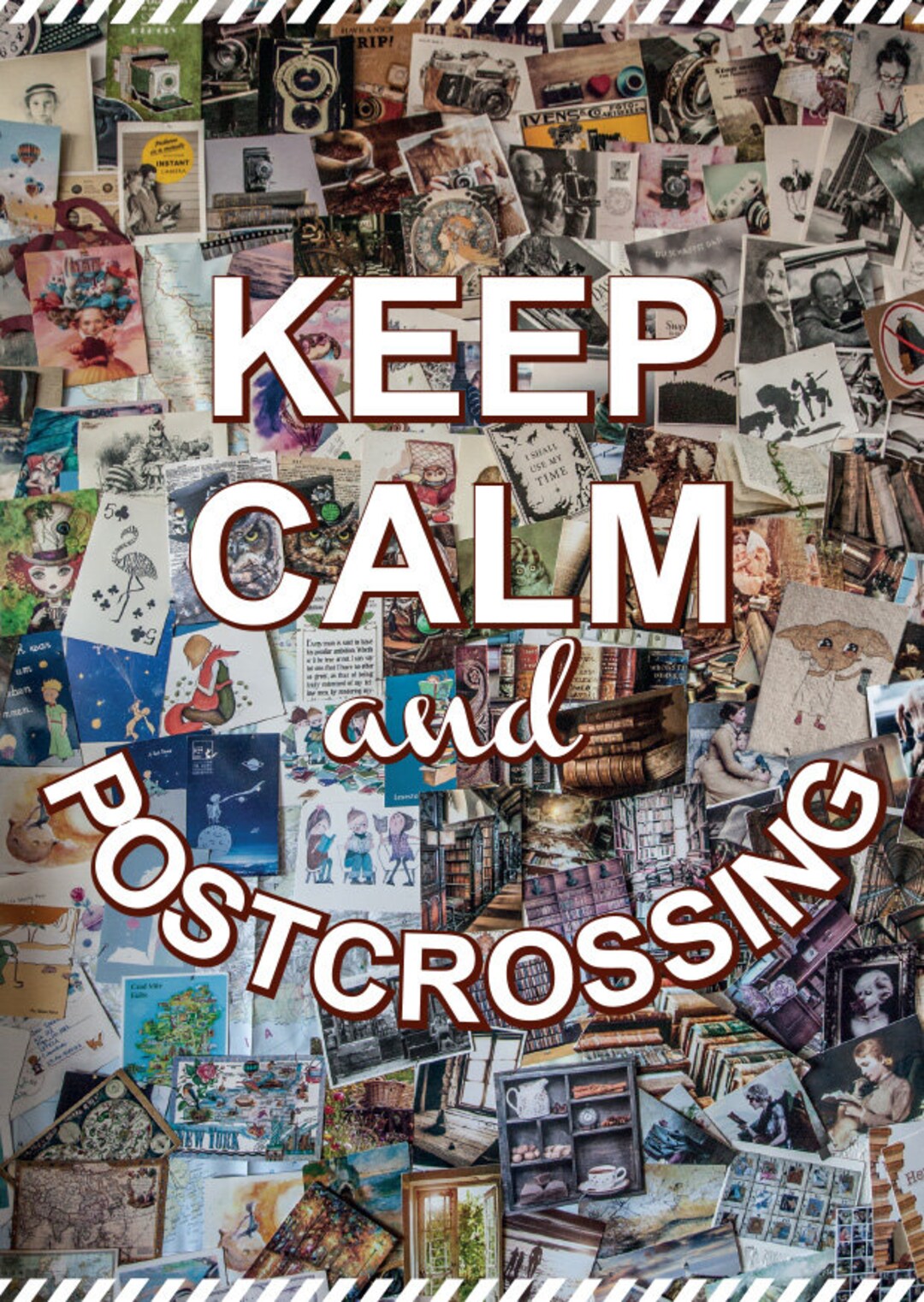 KEEP CALM and Postcrossing Postcards Vintage Style Happy for Mail Etsy