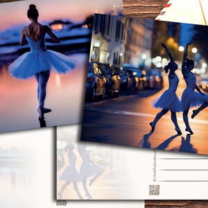 Cartes postales de danseurs de ballet pour les fans de Postcrossing. Photo numérique beaux-arts