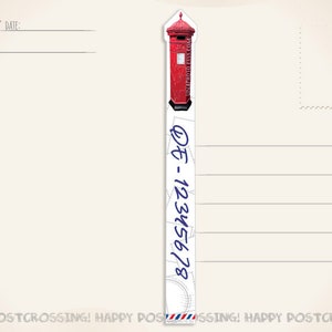Lot de 10 autocollants d'identification de boîte aux lettres et de cartes postales rouges pour les fans de Postcrossing. Décor de carte postale pour la section médiane ou le bord
