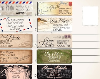 Return Address Labels - Vintage Stickers set - Personalized address stickers.