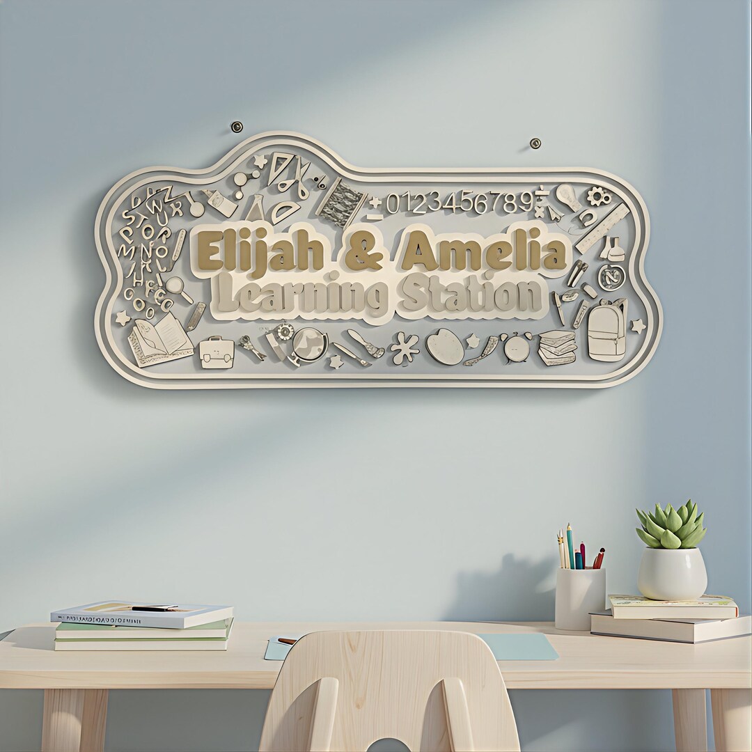 Building Study Sign Personalized Learning Station Sign for Kids, Custom Educational Wall ...