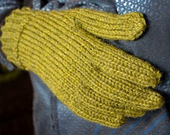 KNITTING PATTERN: Fast & simple knit glove pattern in three yarn weights for men, women and kids | Includes knit liner | "Just Plain Gloves"
