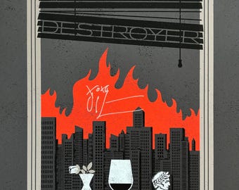 RARE Autographed Destroyer gig poster
