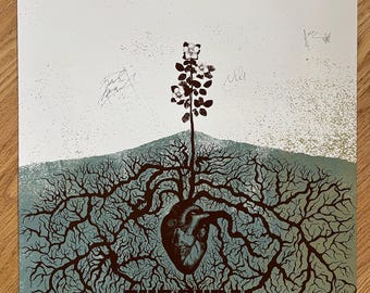 RARE Autographed Rural Alberta Advantage Gig Poster, 2010