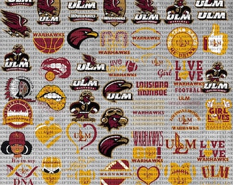 Layered Louisiana Monroe College SVG, Football, Cricut, Warhawks SVG, ULM, University, Athletics, Basketball, Digital File.