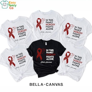Stroke Awareness Shirt, In This Family Nobody Fights Alone Shirts, Stroke Fighters Tee, Stroke Warrior Shirt, Red Ribbon Tee