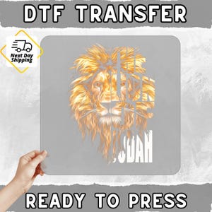 Lion of Judah DTF Heat Transfer, Christian T-Shirt Design