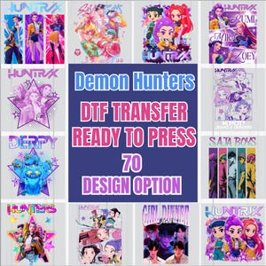 Kpop Demon Hunters DTF Transfer Ready for Press on Shirt or Textile Items Kpop Merch Iron-On Decal Cute Anime Characters Heat Printing DTF