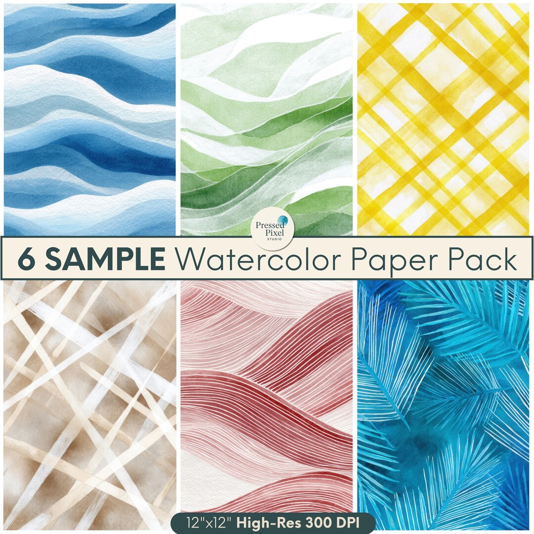Watercolor Paper Textures Sample Pack: Hand-painted Backgrounds ...
