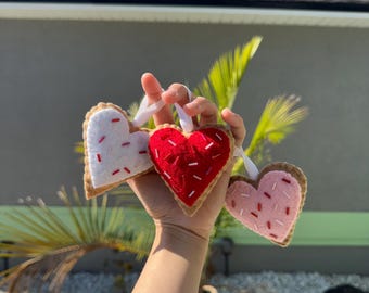 Hand Sewn Felt Heart Cookie Ornament – Valentine's Day Decor