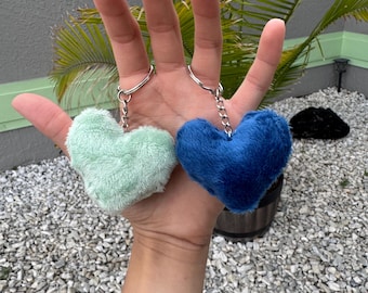 Heart Plush Keychain: Handmade Soft Plushie Bag Charm