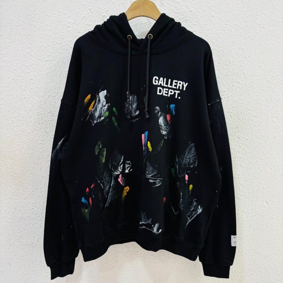 Gallery Dept. Paint Splatter Hoodie in Black Cotton Blend - Etsy