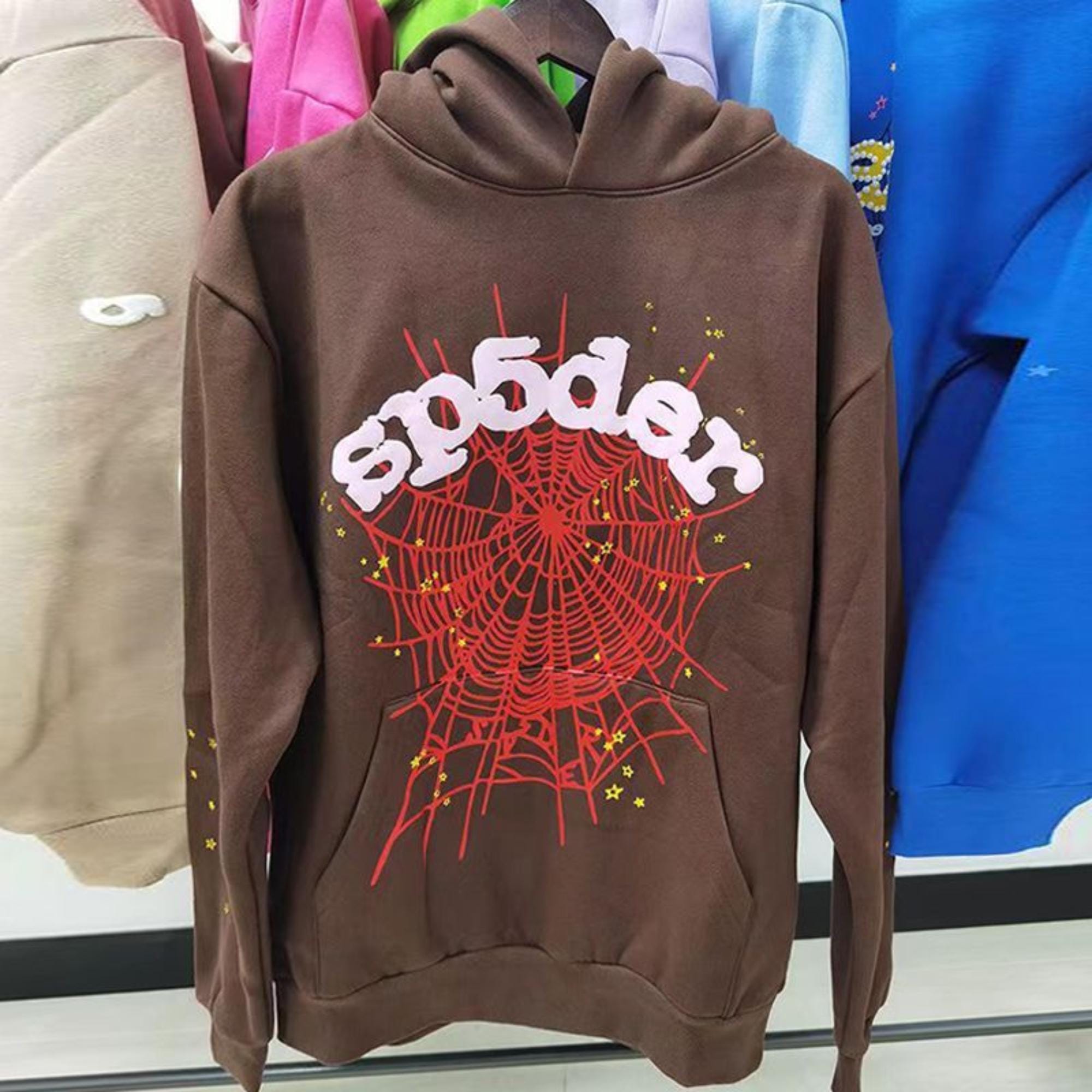Sp5der brown hoodie - Etsy 日本