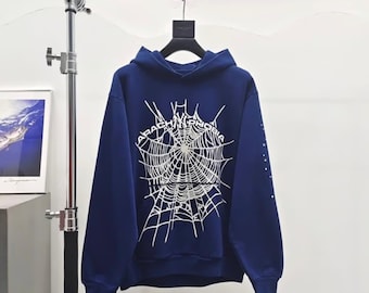 Navy Blue Pullover Hoodie – Streetwear Graphic Design