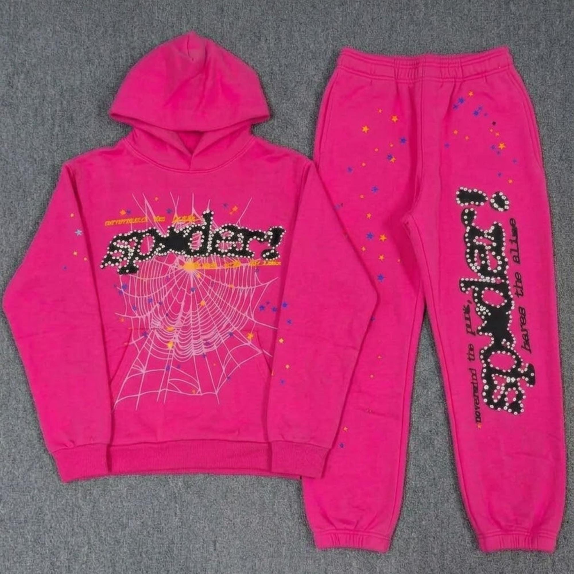 Sp5der Pink Hoodie and Sweatpants - Etsy