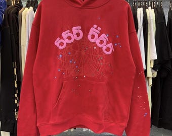 Moletom unissex vermelho com capuz – Estampa streetwear com glitter