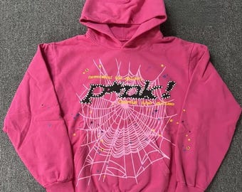 Sudadera unisex rosa – Sudadera urbana con diseño web llamativo