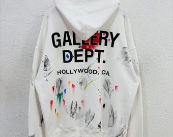 Sudadera con capucha y logotipo del Departamento de Galería con diseño de salpicaduras de pintura