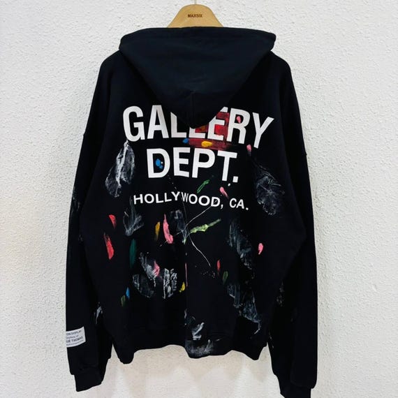 パーカー GALLERY DEPT Gallery Dept. Paint Splatter Hoodie in Black Cotton Blend - Etsy