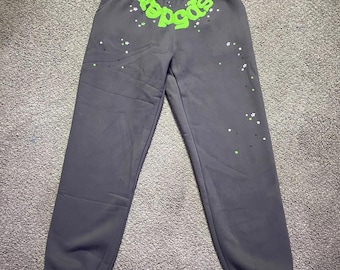 Sp5der Träningsbyxor i Skiffergrå – Bekväma Unisex Streetwear-byxor