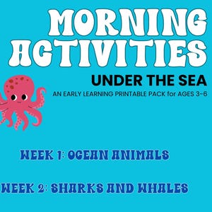 Pack d&#39;activités préscolaires | Sous le thème de la mer | Travail du matin | Travaux manuels, feuilles de travail, imprimables | Unité d&#39;apprentissage d&#39;été sur l&#39;océan