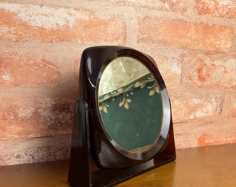 Vintage Tortoiseshell Tilt Two-Sided Vanity Mirror