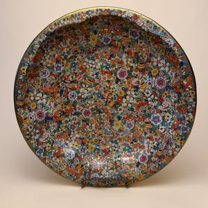 Vintage Daher Floral Tin Bowl | Decorative Dish 1971 Made in England