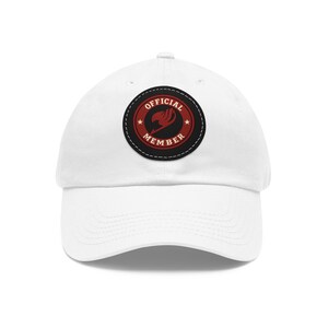 Official Member Dad Hat with Leather Patch, Casual Cap for Dads, Unique Gift for Father&#39;s Day, Summer Style Hat, Adjustable White Cap