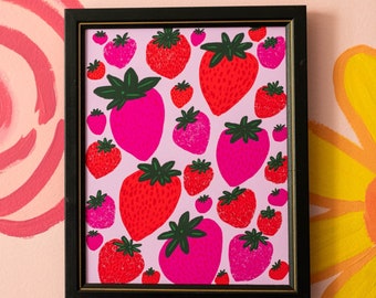 Strawberries 8x10" Art Print