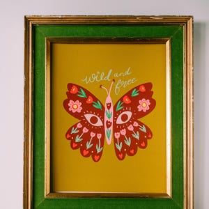 Wild and Free Schmetterling 20x25cm Kunstdruck